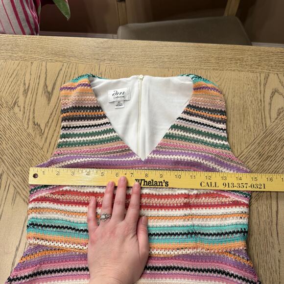 DM Collection Women’s 4P Striped Sleeveless Dress - Picture 4 of 11